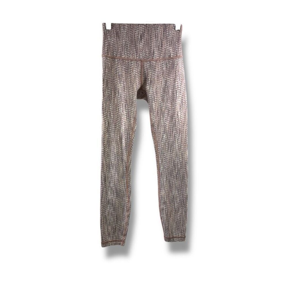 Lululemon Wunder Under High Rise Luon Leggings 25” in Arrow Jacquard Antique Bar